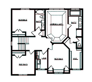 Cottage Craftsman Level Two of Plan 57558