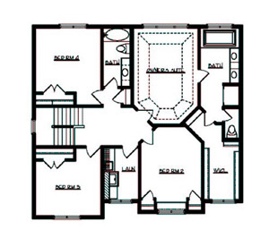 House Plan 57558 Second Level Plan