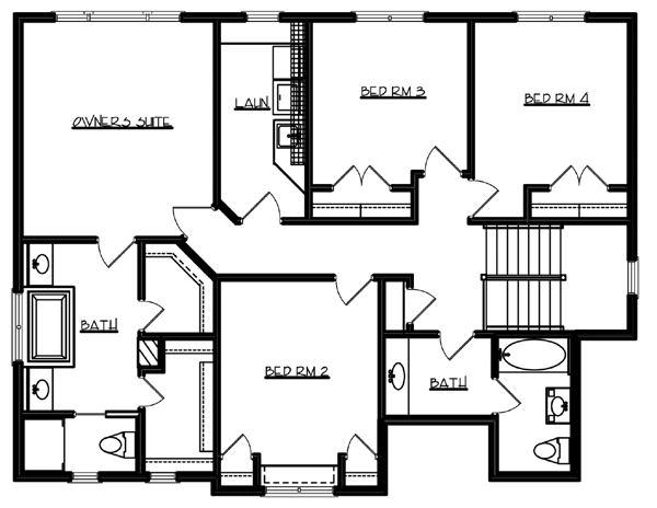 Cottage Country Craftsman Level Two of Plan 57560