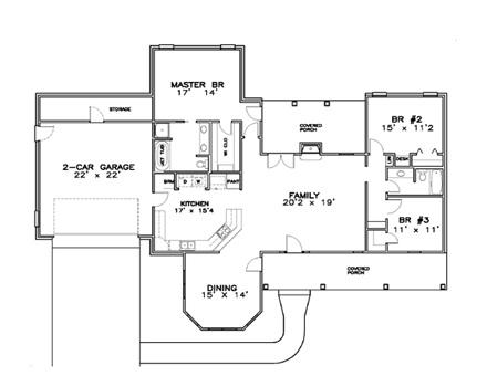 House Plan 57707 First Level Plan