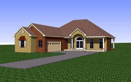 Contemporary Country Southern Elevation of Plan 57727