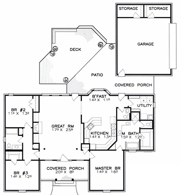 Florida Southern Traditional Level One of Plan 57743