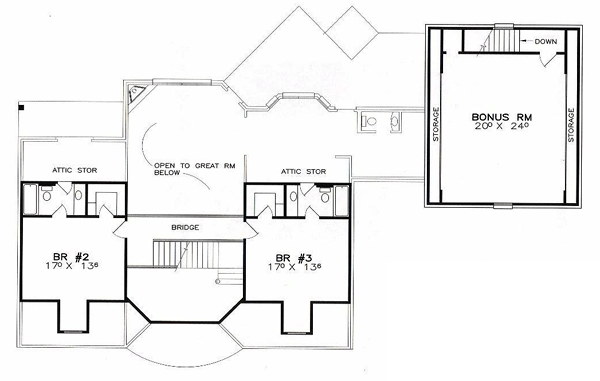 Colonial Southern Traditional Level Two of Plan 57745