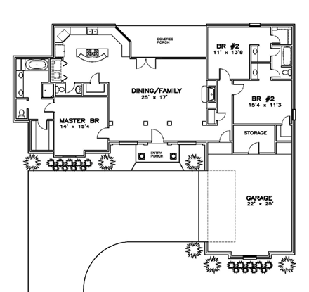 House Plan 57754 First Level Plan