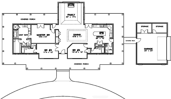 Country Craftsman Florida Southern Level One of Plan 57821