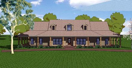 Country Craftsman Florida Southern Elevation of Plan 57821