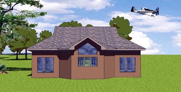 Coastal Cottage Southern Rear Elevation of Plan 57846