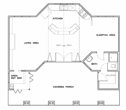 House Plan 57856 First Level Plan