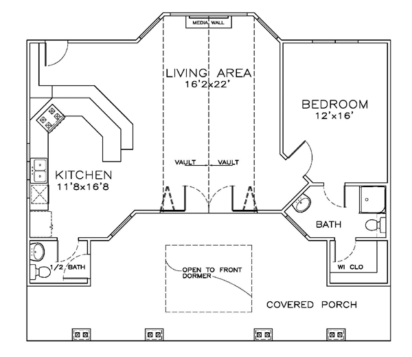 Coastal Cottage Craftsman Level One of Plan 57860