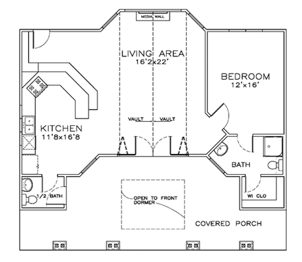 House Plan 57860 First Level Plan