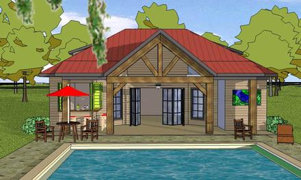 Coastal Cottage Craftsman Elevation of Plan 57861