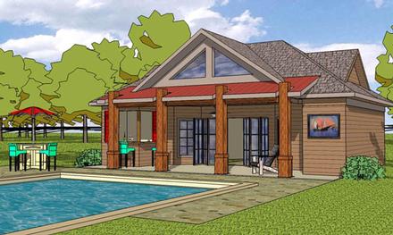 Coastal Cottage Craftsman Elevation of Plan 57862