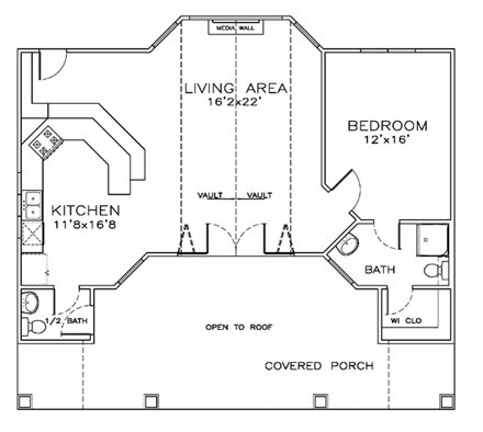 House Plan 57864 First Level Plan