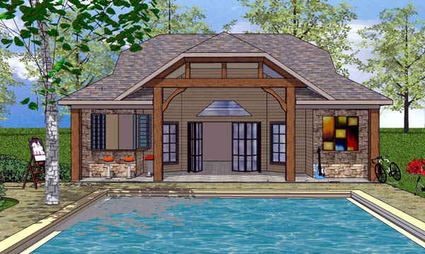 Plan 57864 | Craftsman Style with 1 Bed, 2 Bath