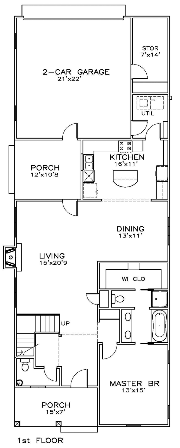 Colonial Southern Level One of Plan 57868