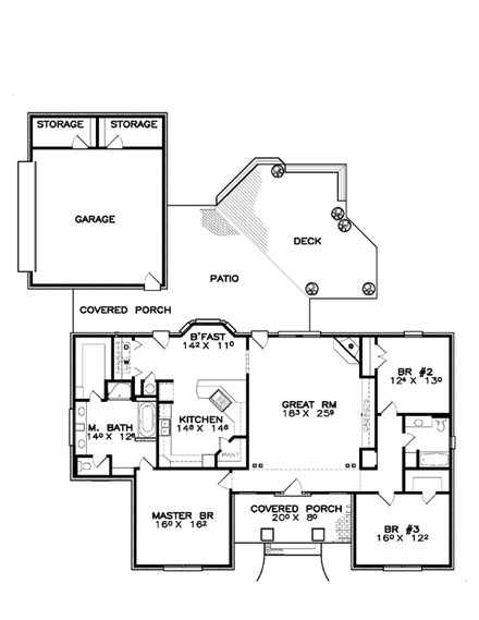 House Plan 57875 First Level Plan