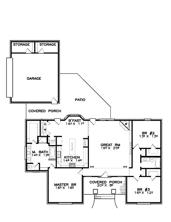 Contemporary Florida Southern Level One of Plan 57876