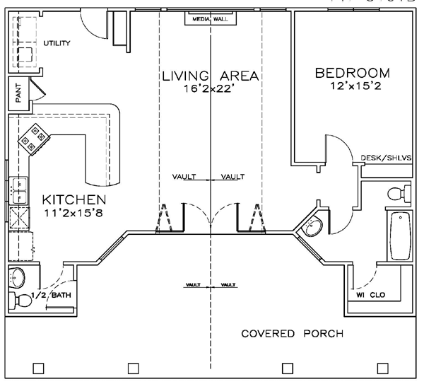 Cottage Craftsman Level One of Plan 57878