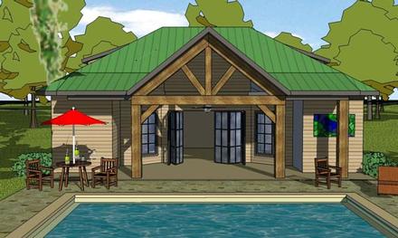 Cottage Craftsman Elevation of Plan 57878