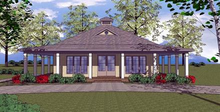 Cottage Florida Southern Elevation of Plan 57893