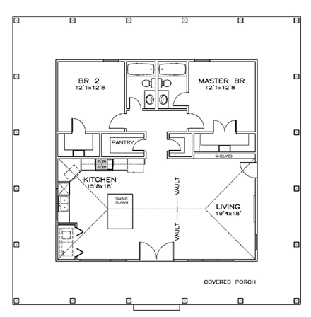 House Plan 57895 First Level Plan