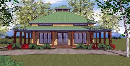 Cottage Florida Southern Elevation of Plan 57895