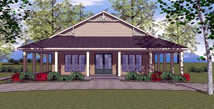 Cottage Florida Southern Elevation of Plan 57896