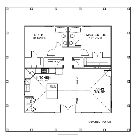House Plan 57897 First Level Plan