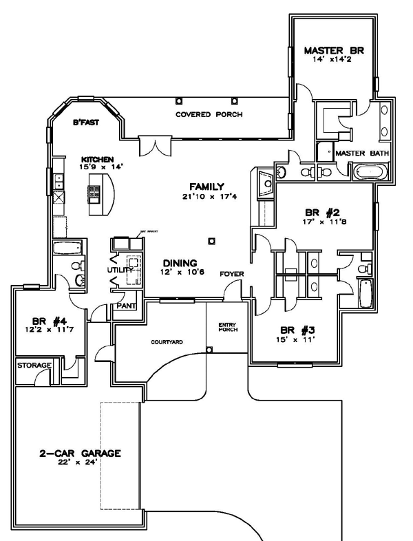 Contemporary Florida Southern Level One of Plan 57899