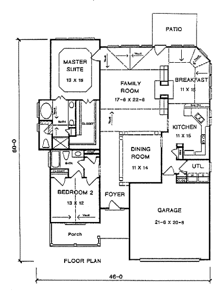 House Plan 58002 First Level Plan
