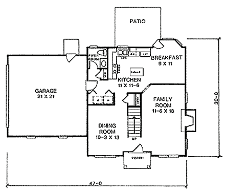 House Plan 58005 First Level Plan