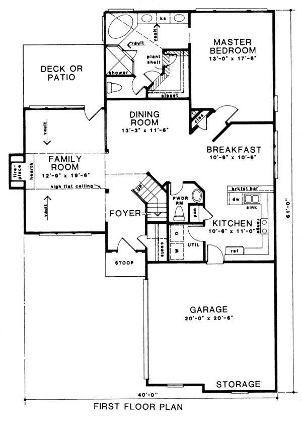 Traditional Level One of Plan 58010