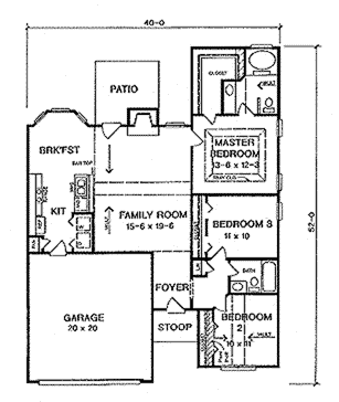 House Plan 58016 First Level Plan