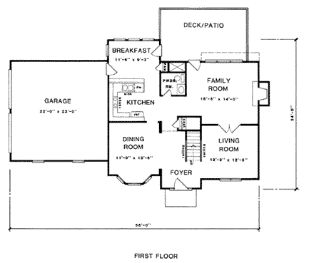 House Plan 58025 First Level Plan