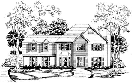Cape Cod Elevation of Plan 58025