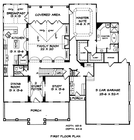 House Plan 58030 First Level Plan