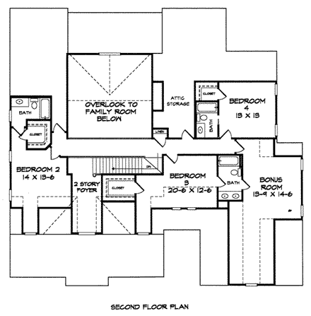 House Plan 58030 Second Level Plan