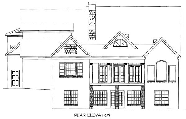 Southern Rear Elevation of Plan 58030