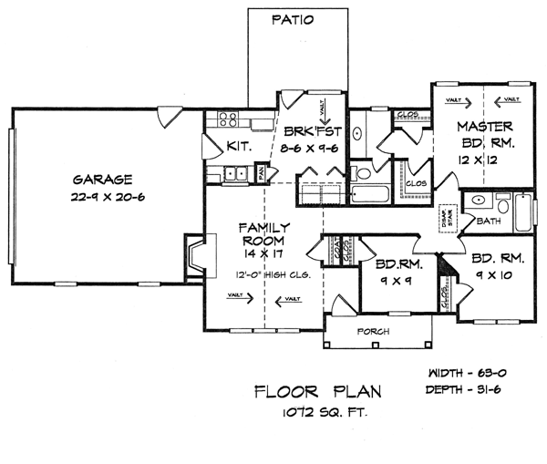 Ranch Level One of Plan 58035