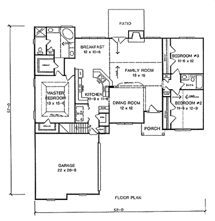 House Plan 58039 First Level Plan