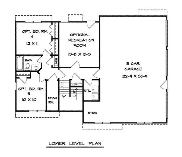 Traditional Lower Level of Plan 58043