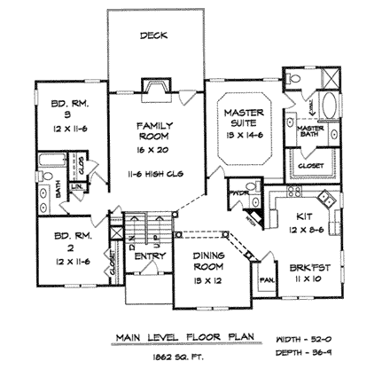 House Plan 58044 First Level Plan