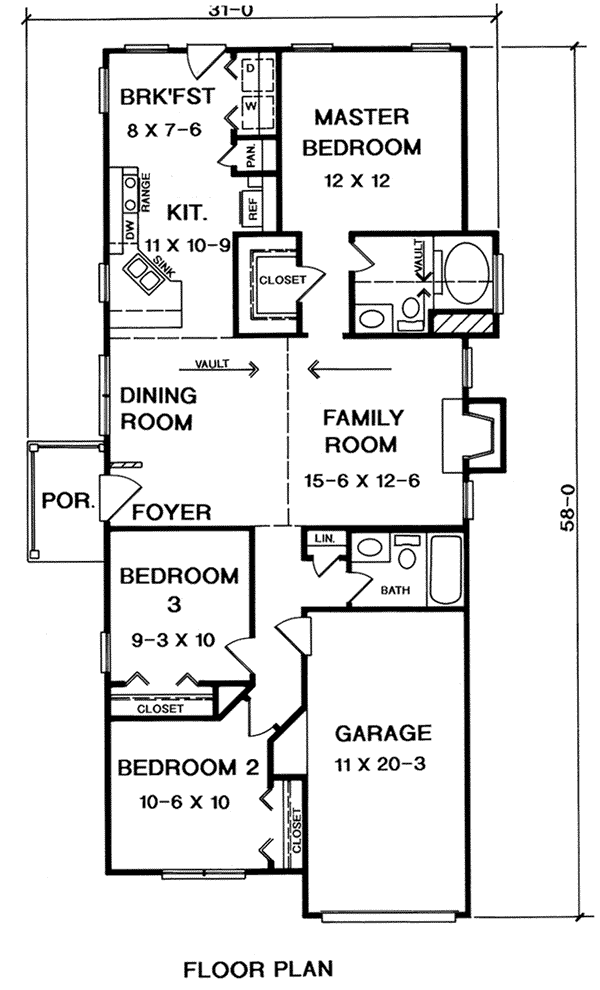 Ranch Level One of Plan 58045