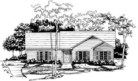 Ranch Elevation of Plan 58047