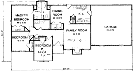 House Plan 58054 First Level Plan