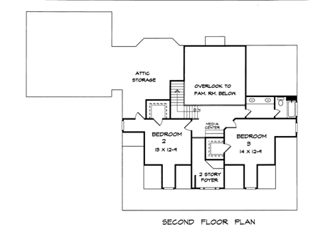House Plan 58060 Second Level Plan