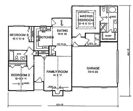 House Plan 58064 First Level Plan