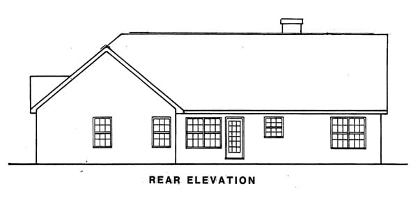 Traditional Rear Elevation of Plan 58066