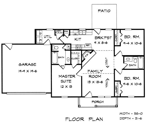 Ranch Level One of Plan 58075