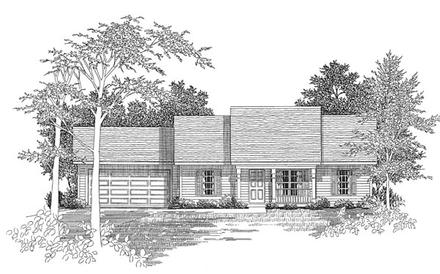 Ranch Elevation of Plan 58075